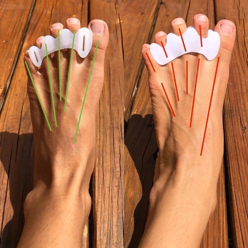 Séparateur d'orteils souple pour le soin des pieds et le confort. Idéal pour l'alignement et le soulagement du hallux valgus.