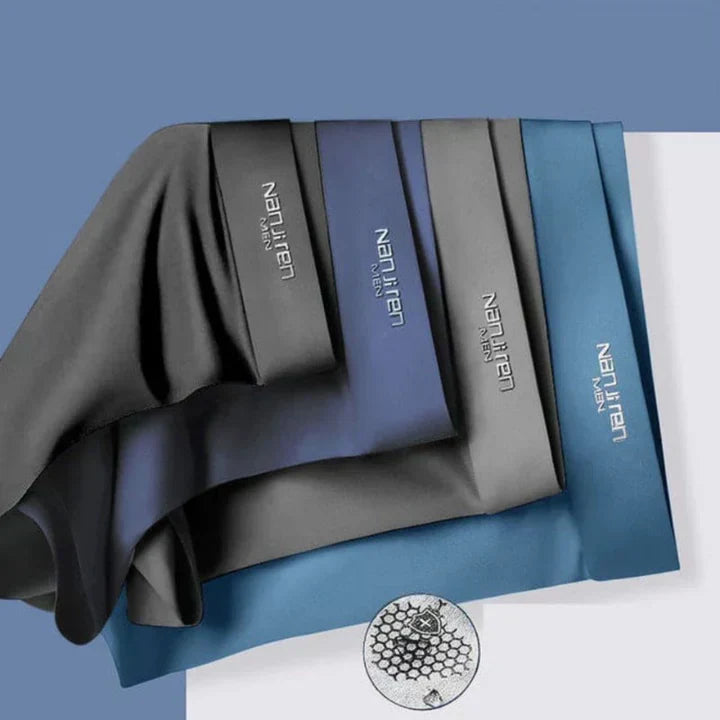 Lot de 4 boxers homme respirants, couleurs variées, ceinture souple et tissu doux pour confort optimal et fraîcheur.