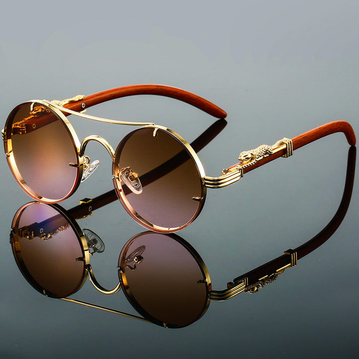 "Lunettes de soleil homme rétro ovales métalliques, protection UV, bleu foncé, élégantes et sophistiquées"