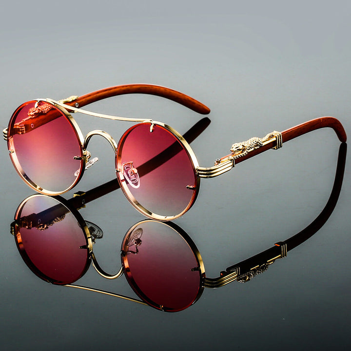 "Lunettes de soleil homme rétro ovales métalliques, protection UV, bleu foncé, élégantes et sophistiquées"