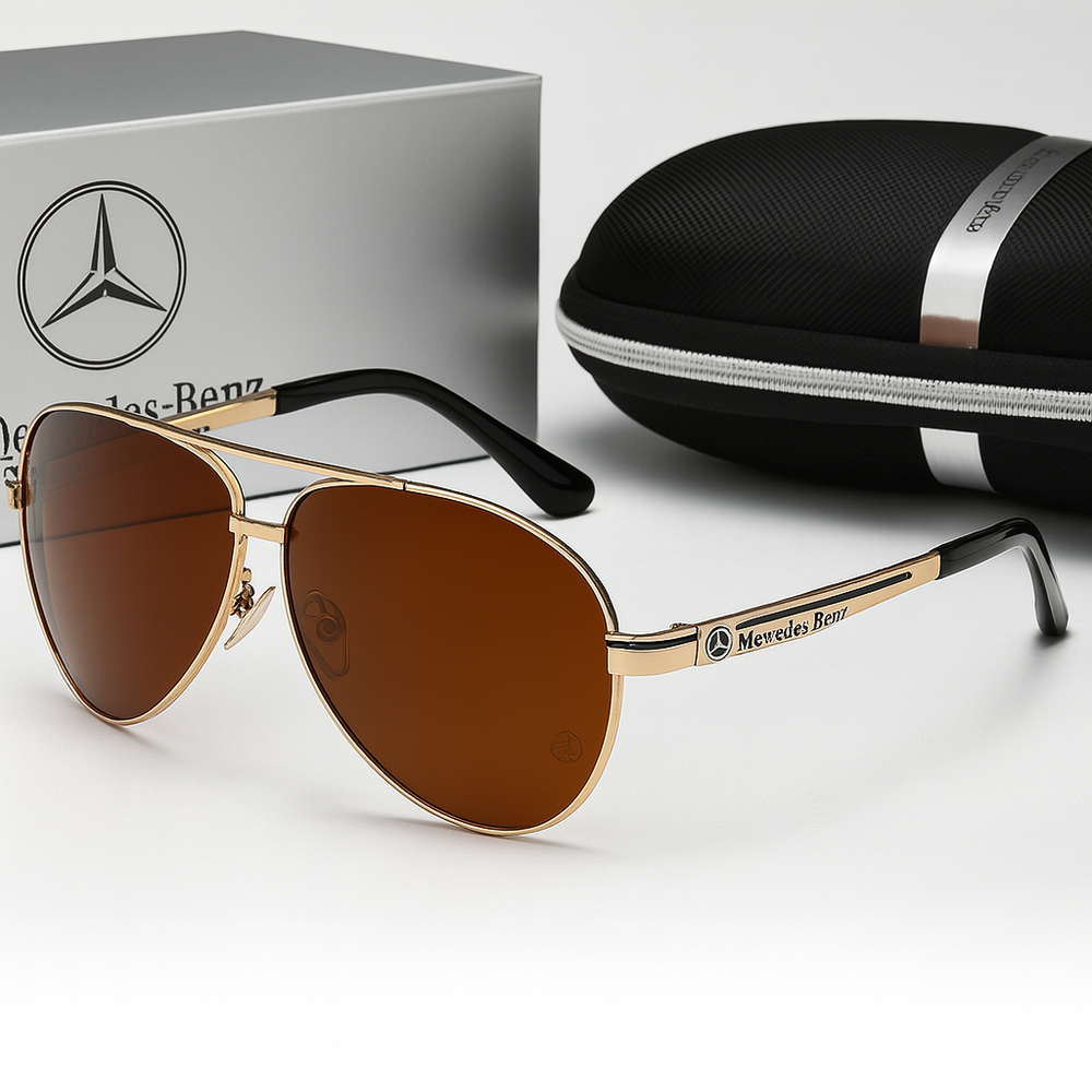 "Lunettes de soleil polarisées élégantes unisexe, antireflet, idéales pour la conduite, en brun et noir, style luxe."