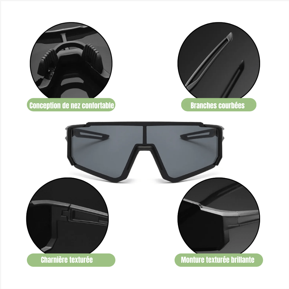 "Lunettes de vélo légères antireflet, monture fine, verres en polycarbonate, pour cyclisme et activités de plein air."