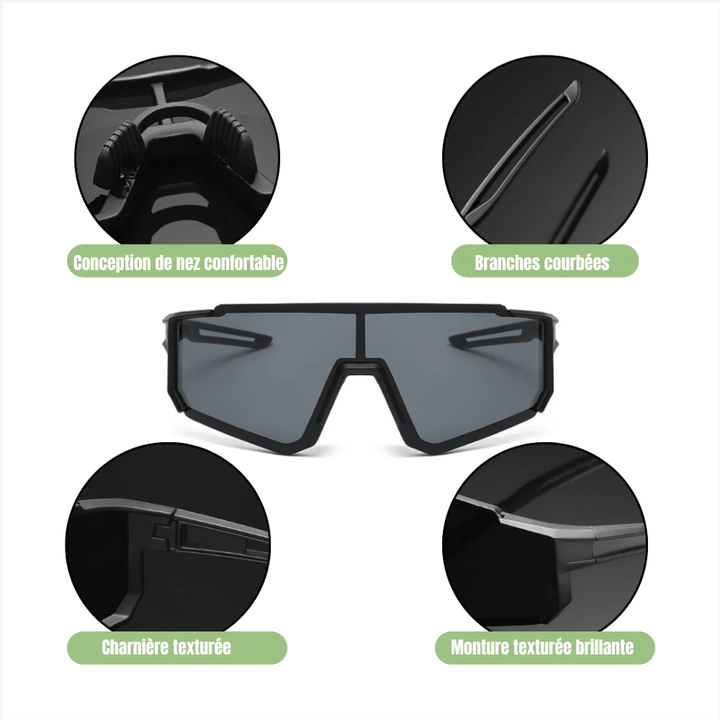 "Lunettes de vélo légères antireflet, monture fine, verres en polycarbonate, pour cyclisme et activités de plein air."