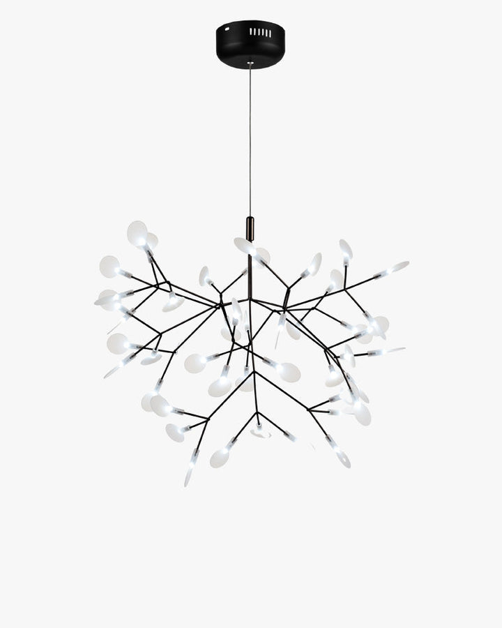 Lustre LED branches design naturel. Éclairage élégant et doux, idéal salon/salle à manger.