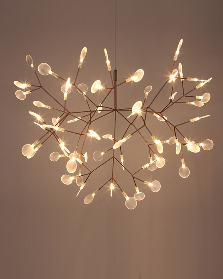 Lustre LED branches design naturel. Éclairage élégant et doux, idéal salon/salle à manger.