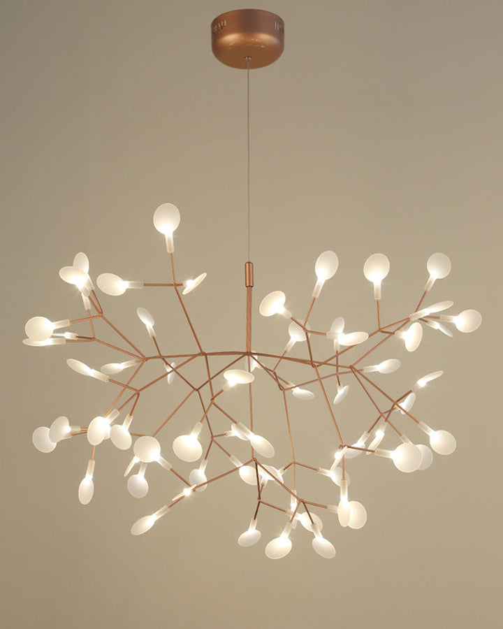 Lustre LED branches design naturel. Éclairage élégant et doux, idéal salon/salle à manger.
