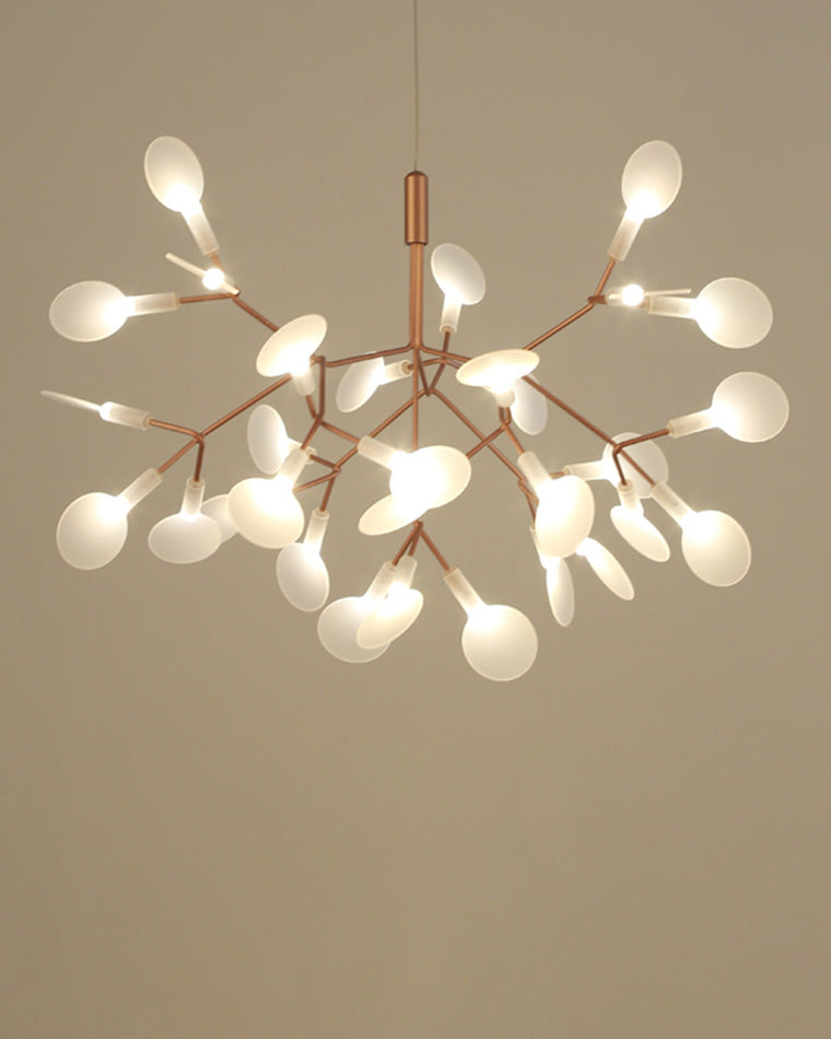 Lustre LED branches design naturel. Éclairage élégant et doux, idéal salon/salle à manger.