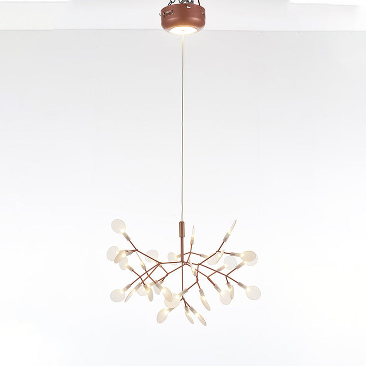 Lustre LED branches design naturel. Éclairage élégant et doux, idéal salon/salle à manger.