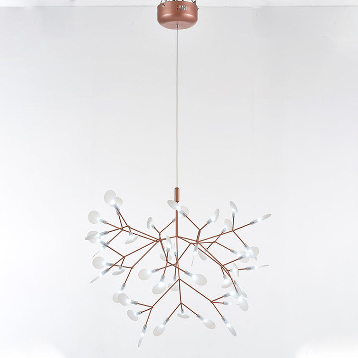Lustre LED branches design naturel. Éclairage élégant et doux, idéal salon/salle à manger.