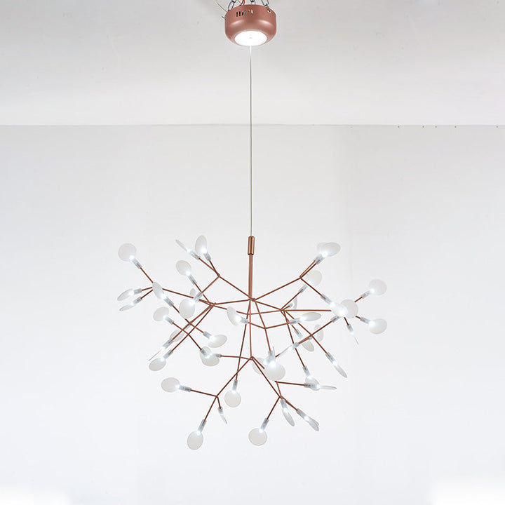 Lustre LED branches design naturel. Éclairage élégant et doux, idéal salon/salle à manger.
