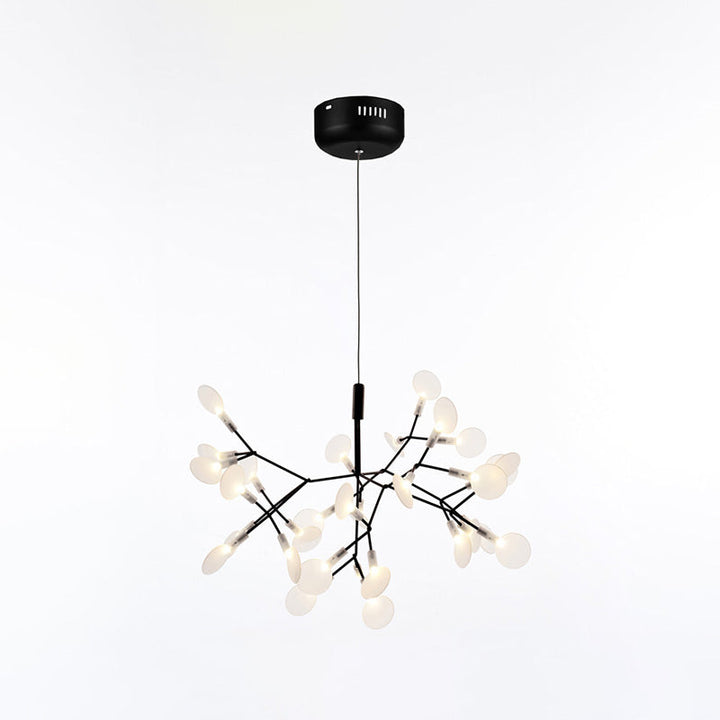 Lustre LED branches design naturel. Éclairage élégant et doux, idéal salon/salle à manger.