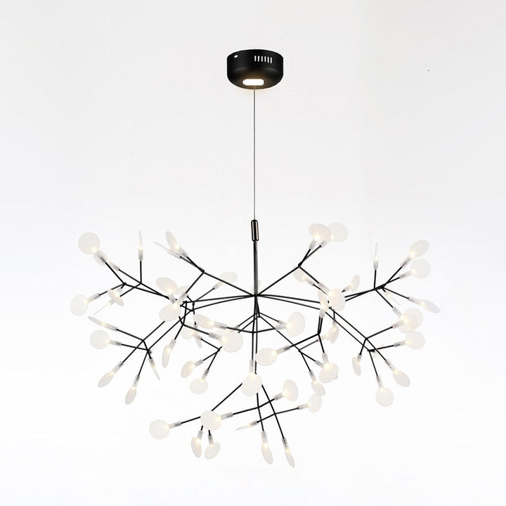 Lustre LED branches design naturel. Éclairage élégant et doux, idéal salon/salle à manger.