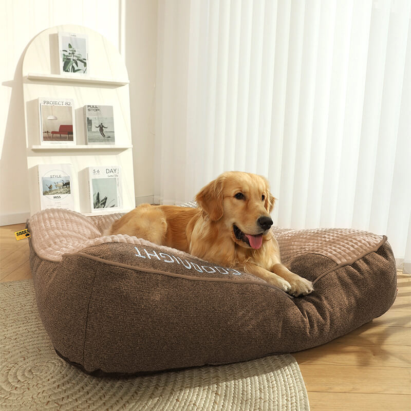 Lit pour chien de luxe, design élégant et confort orthopédique avec mousse mémoire pour votre animal de compagnie.