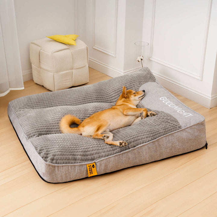 Coussin orthopédique de luxe pour animal de compagnie, mousse mémoire, support optimal pour les articulations.