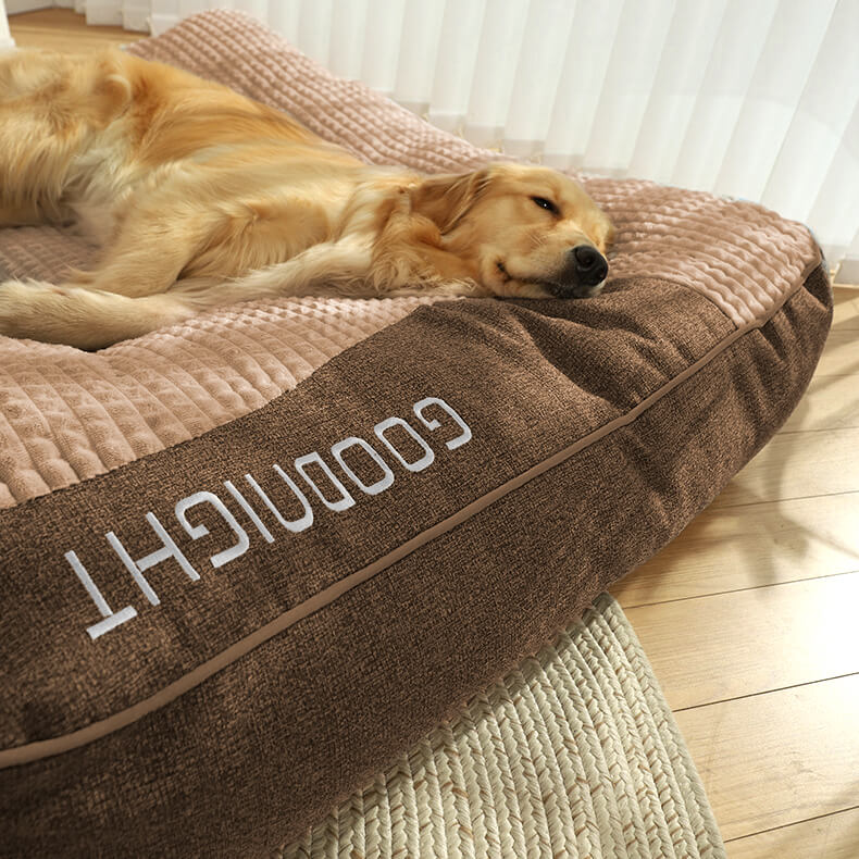 Coussin orthopédique lavable pour chien, avec housse amovible, mousse mémoire pour hygiène et confort.