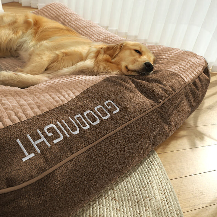 Coussin orthopédique lavable pour chien, avec housse amovible, mousse mémoire pour hygiène et confort.