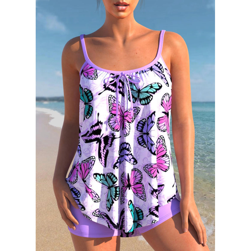 "Maillot de bain femme à pois, style classique et chic, fond blanc avec pois noirs, coupe flatteuse et élégante."