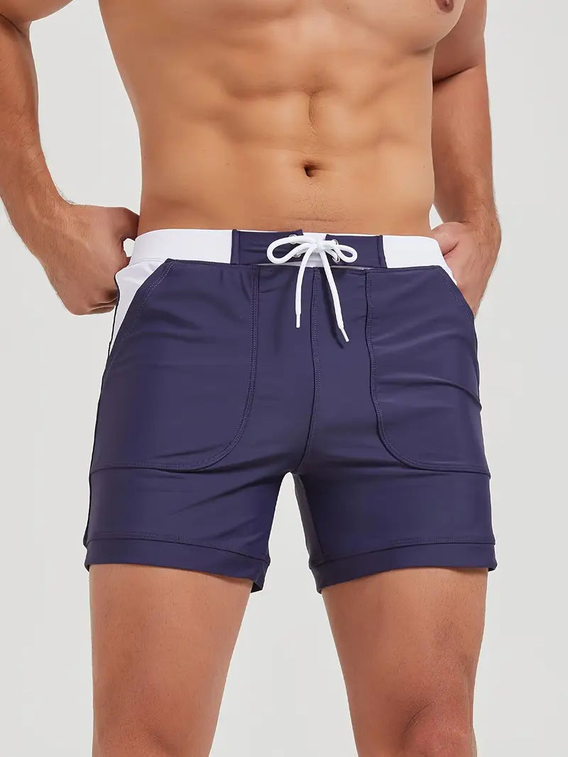 "Maillot de bain homme, séchage rapide, design moderne et élégant, couleur vive, parfait pour plage ou piscine."