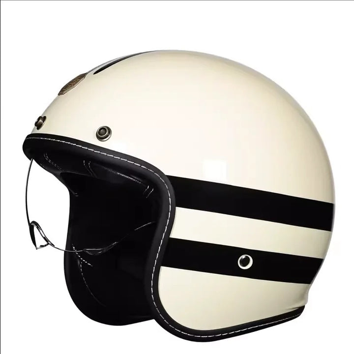 Casque Moto Vintage - Profil Bas BK39 - Sécurité Certifiée