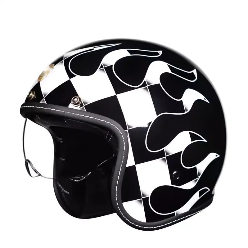 Casque Moto Vintage - Profil Bas BK39 - Sécurité Certifiée