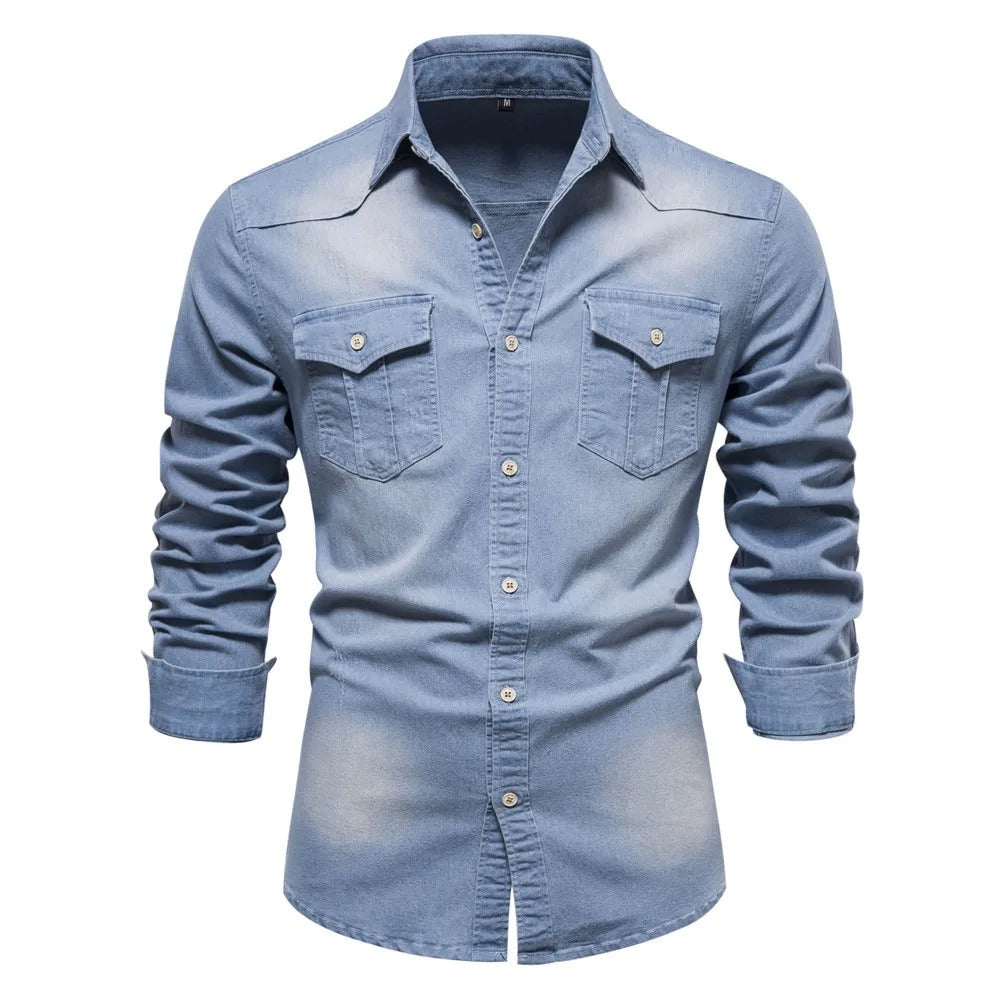 Chemise Denim Homme - Coupe Classique - Plusieurs Couleurs