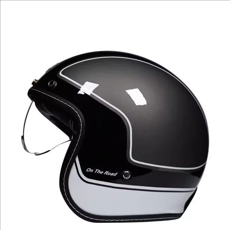 Casque Moto Vintage - Profil Bas BK39 - Sécurité Certifiée