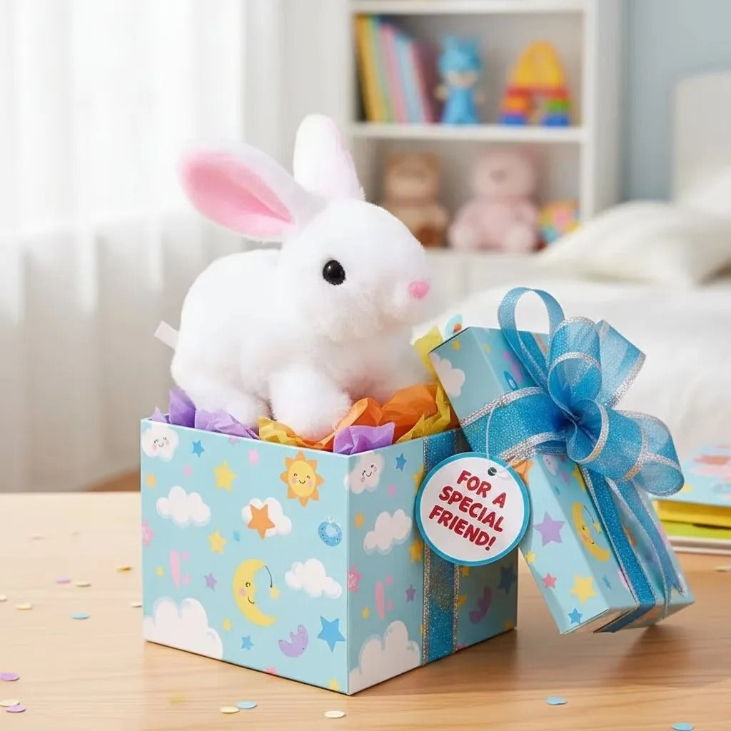 Jouet Lapin en Peluche Interactif pour Enfants - Mouvements Réalistes