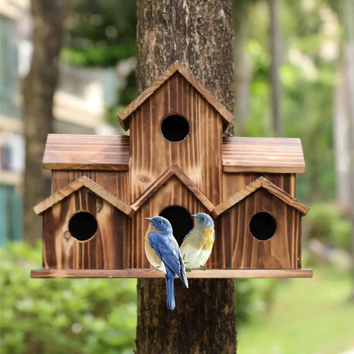 Maisonnette oiseaux jardin bois, abri extérieur élégant et résistant. Refuge confortable pour oiseaux.