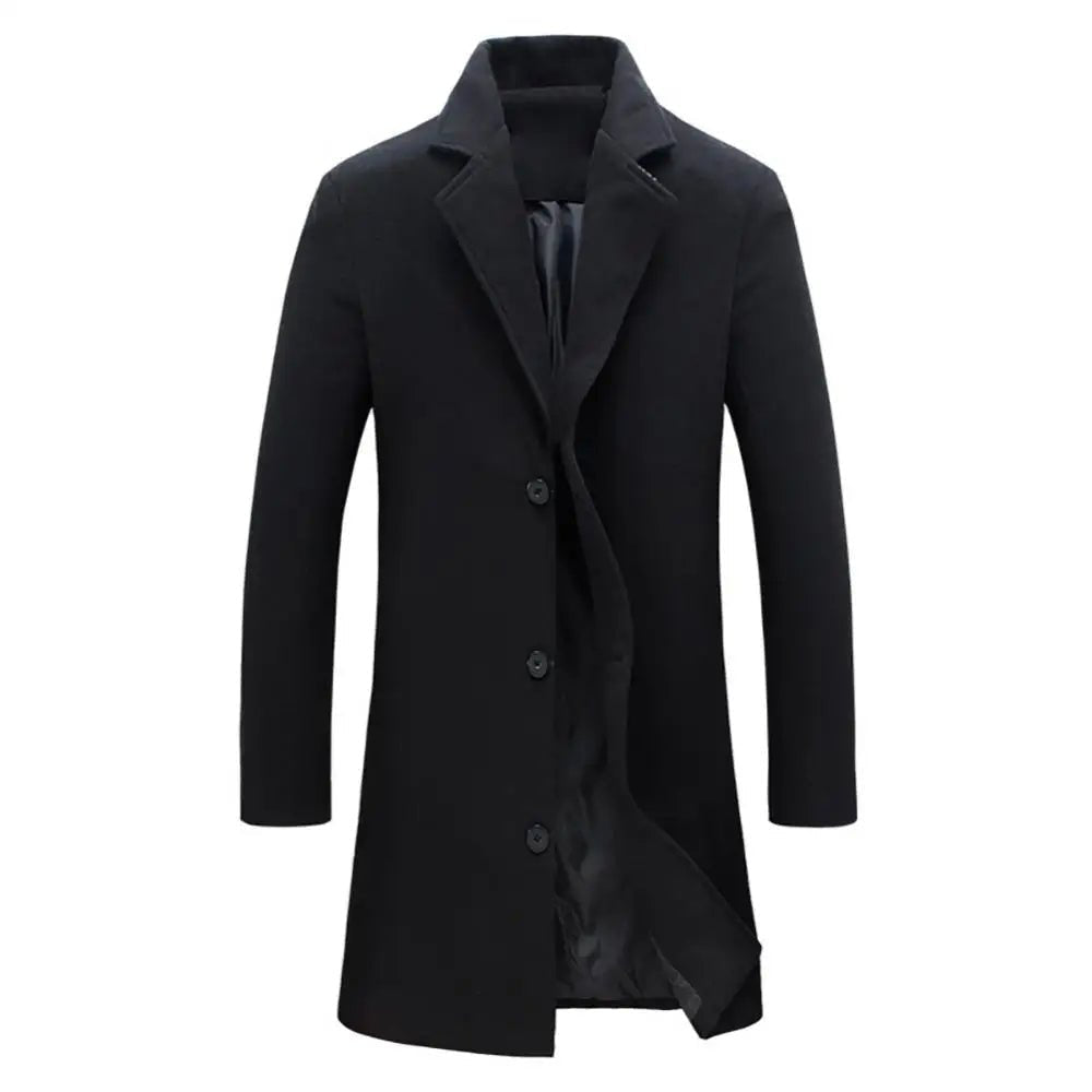 "Manteau chic noir pour homme, style Peaky Blinders, doublure thermique, coupe parfaite, élégance intemporelle et moderne."