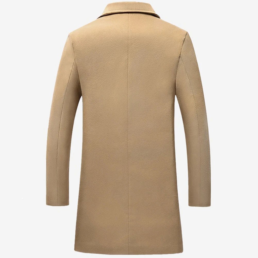 "Manteau chic noir pour homme, style Peaky Blinders, doublure thermique, coupe parfaite, élégance intemporelle et moderne."