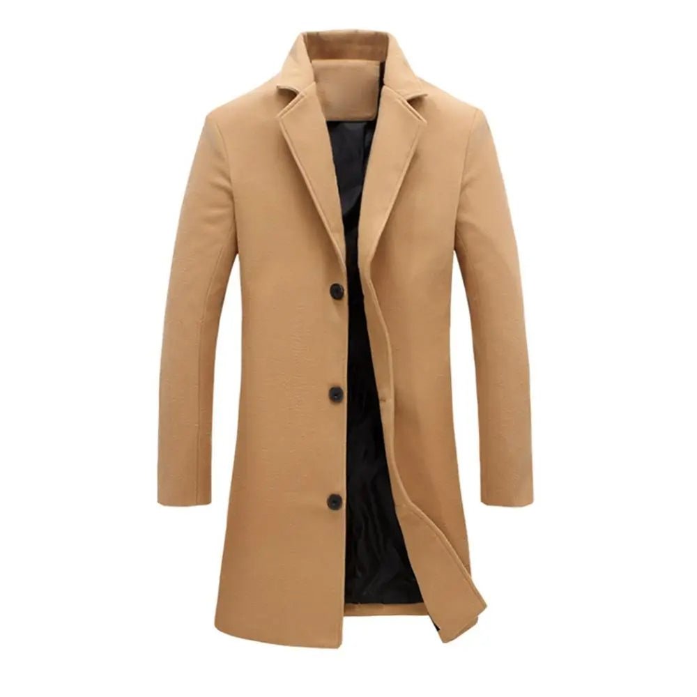 "Manteau chic noir pour homme, style Peaky Blinders, doublure thermique, coupe parfaite, élégance intemporelle et moderne."