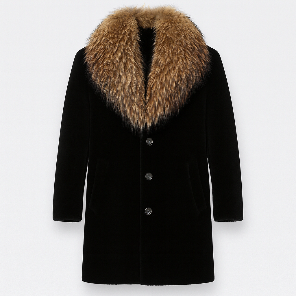 Manteau homme chaud, coupe droite, veste d'extérieur parfaite pour l'automne hiver, confort mode masculine.