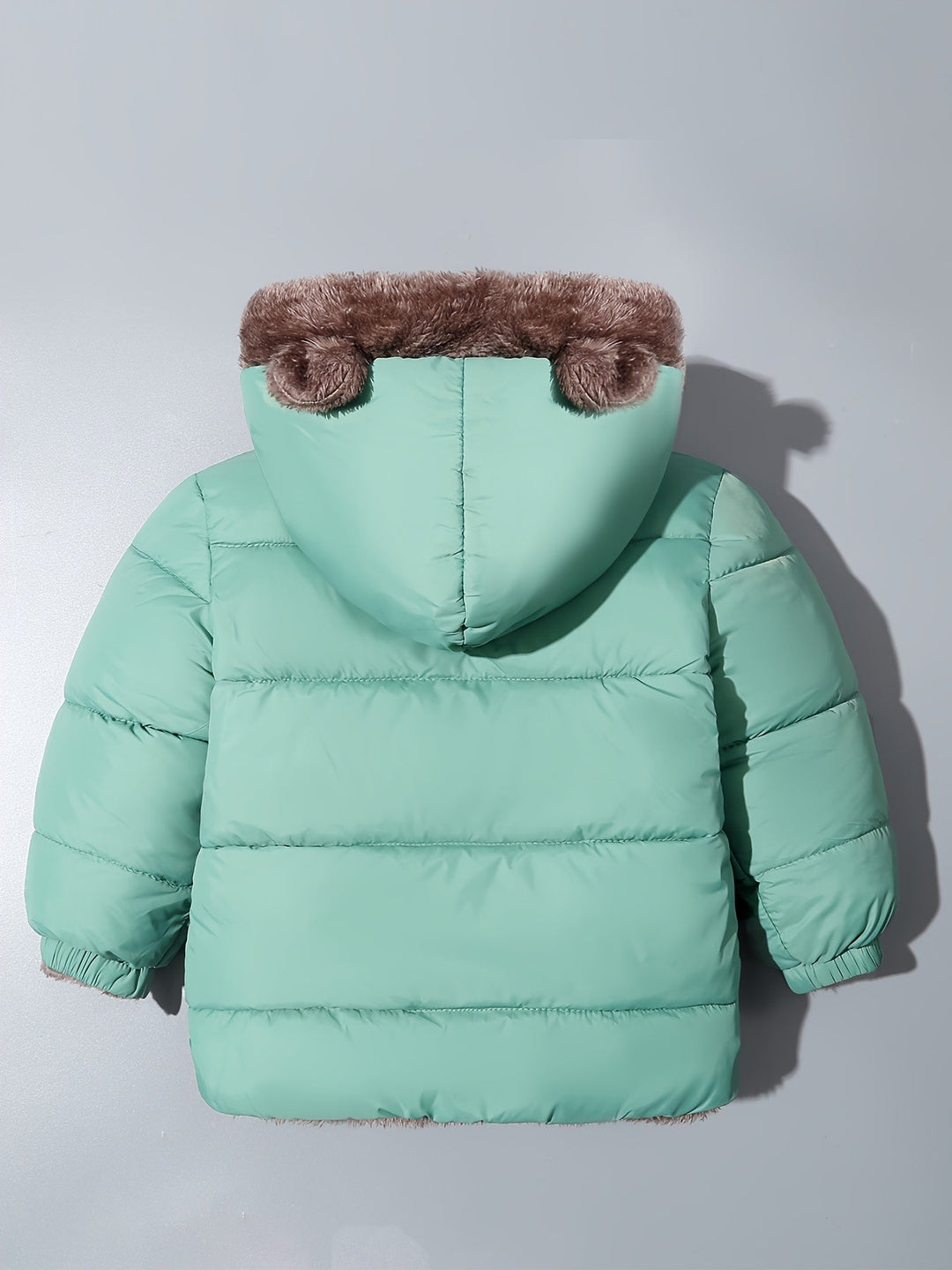 Manteau hiver enfant chaud avec capuche oreilles d'ours. Veste confortable pour filles et garçons, idéal grand froid.