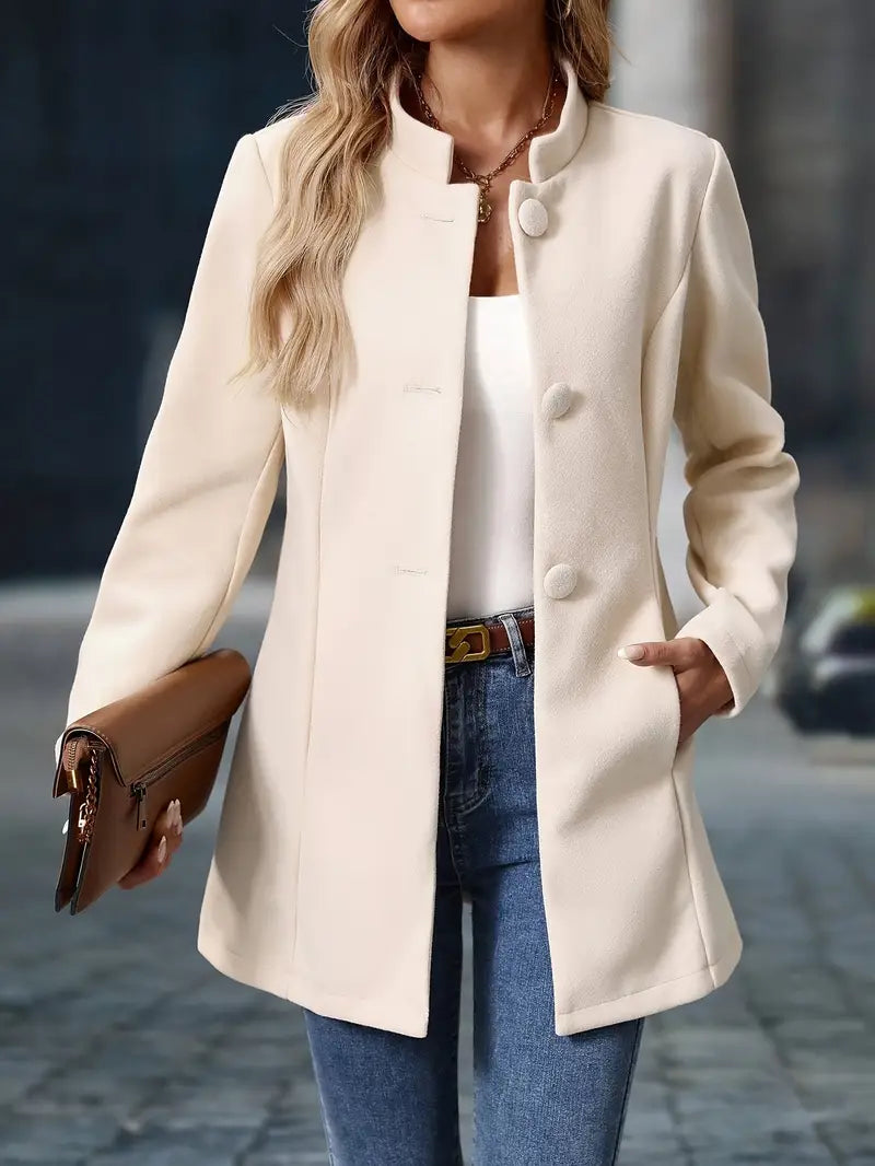 Manteau chaud et douillet pour femme, style élégant mi-long, essentiel pour l'hiver.
