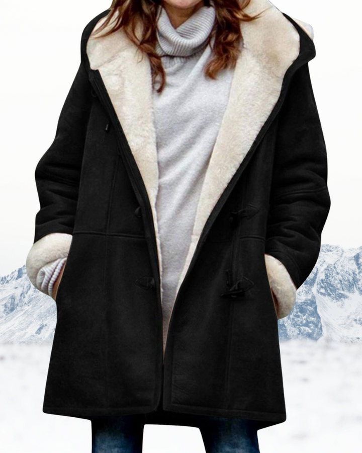 Manteau femme duffle long à capuche, idéal pour un look hivernal chic et une chaleur optimale.