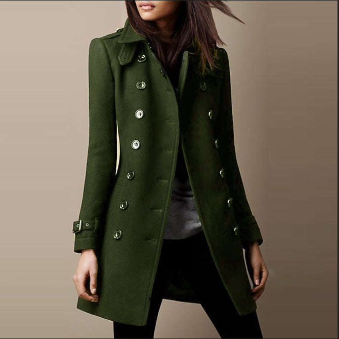 "Manteau femme en laine élégant, coupe flatteuse, idéal pour look chic et occasions variées, couleurs tendance."
