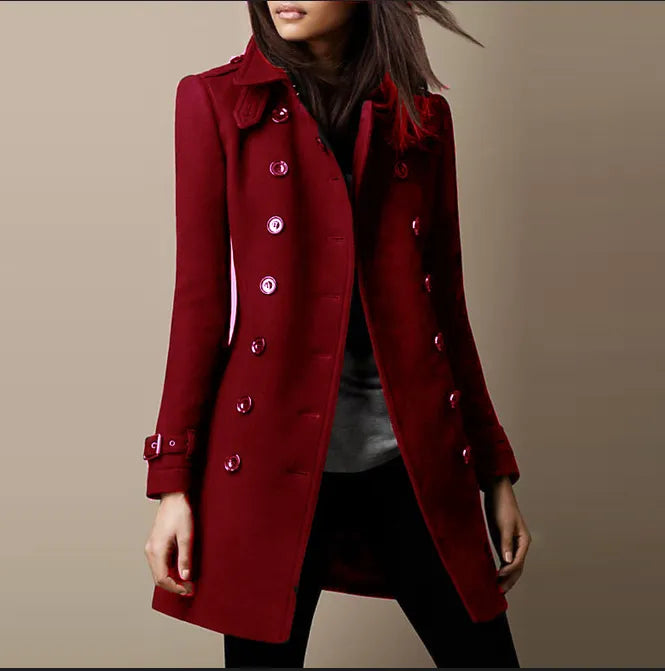 "Manteau femme en laine élégant, coupe flatteuse, idéal pour look chic et occasions variées, couleurs tendance."