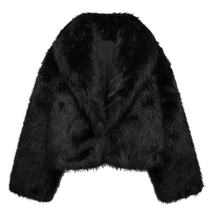 Manteau femme, fourrure synthétique éco-responsable.  Coupe élégante et chaude.  Luxe éthique.