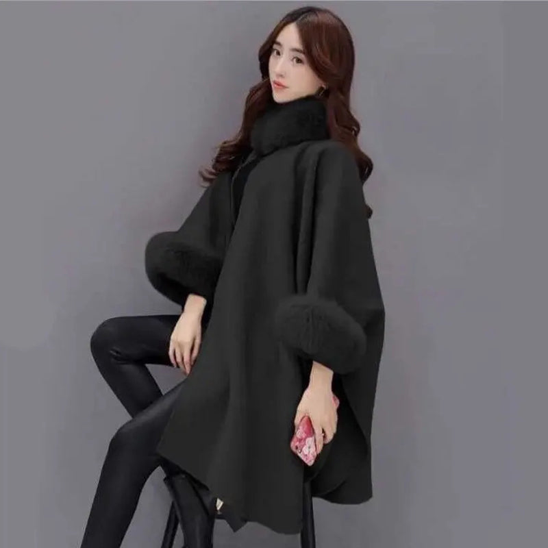 Manteau femme gris à col douillet, style hivernal chic et polyvalent pour toutes les occasions.