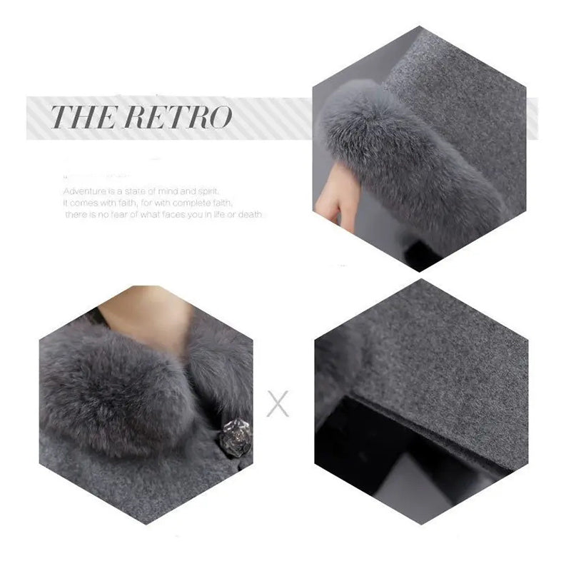 Veste d'hiver noire pour femme, élégante et chaude avec son col douillet, tenue chic assurée.