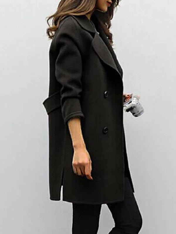 Manteau femme laine, coupe classique, hiver/automne.  Elégant et chaud.