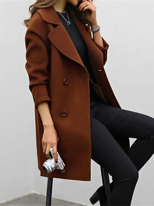 Manteau femme laine, coupe classique, hiver/automne.  Elégant et chaud.