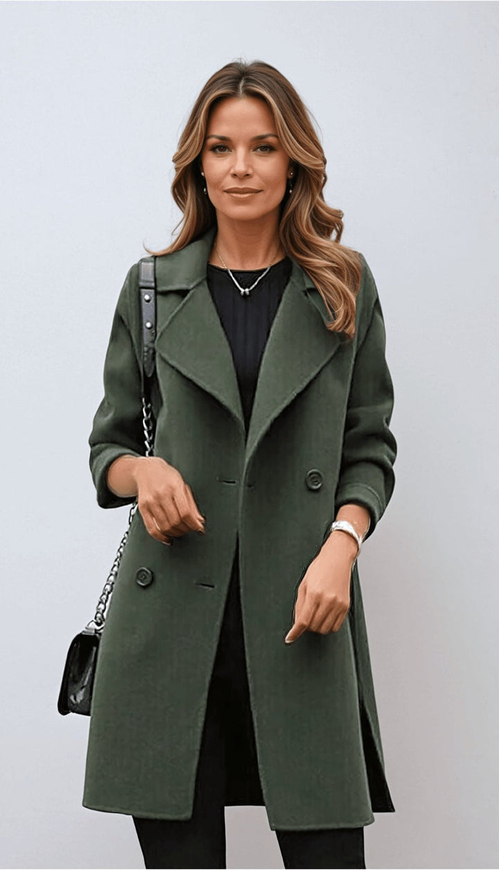 Manteau femme laine, coupe classique, hiver/automne.  Elégant et chaud.