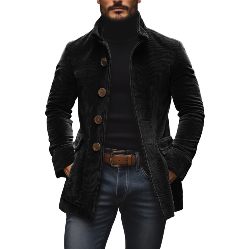 Veste d'hiver homme, coupe slim et col montant, alliant confort, chaleur et style moderne.