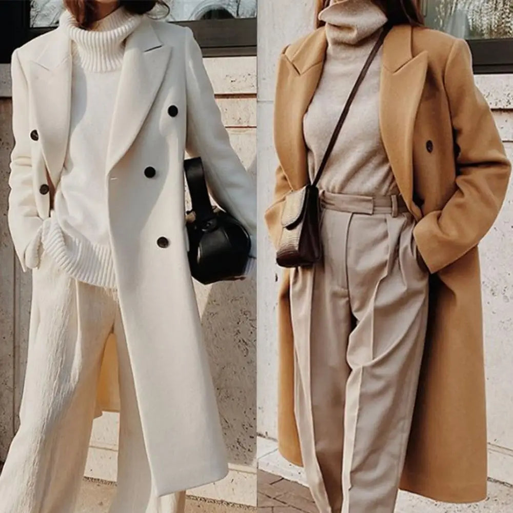 Veste d'hiver sophistiquée pour femme, en laine chaude. Parfaite pour une tenue élégante.