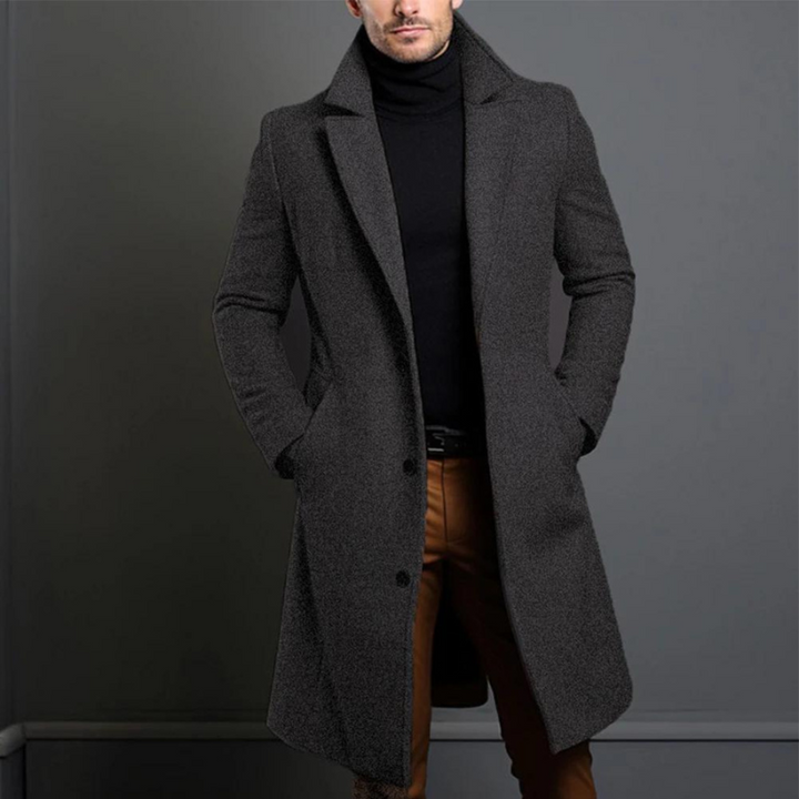 Manteau long homme hiver, coupe élégante et décontractée.  Parfait pour le froid.