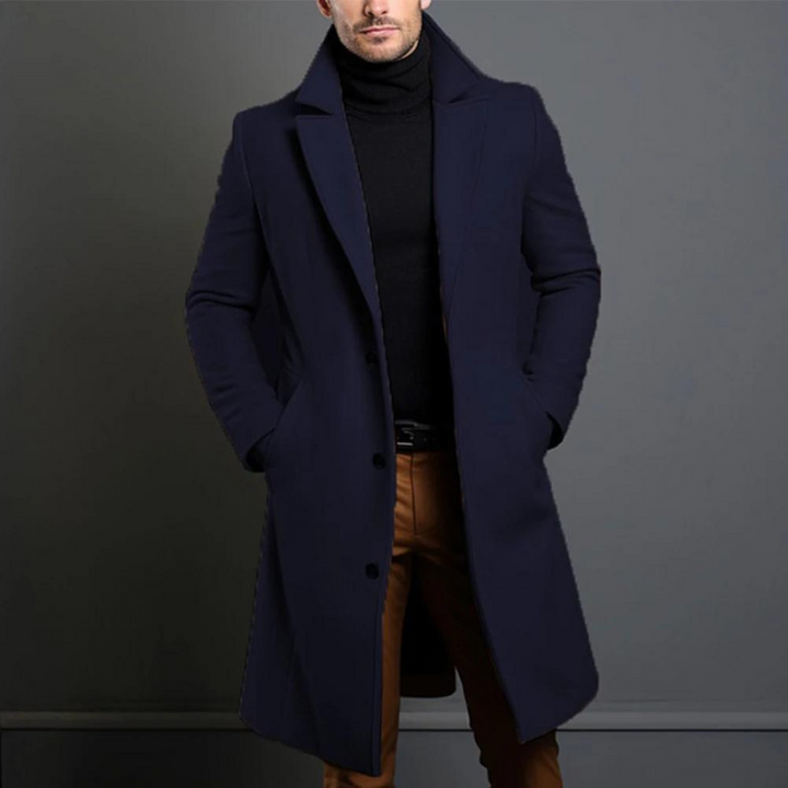 Manteau long homme hiver, coupe élégante et décontractée.  Parfait pour le froid.