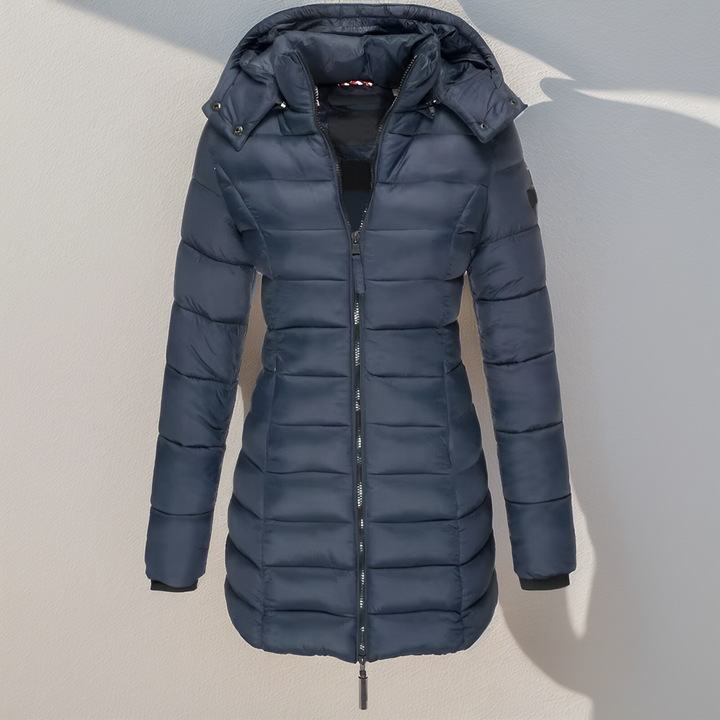 Manteau femme hiver, long et douillet. Rembourré pour un confort maximal, déperlant et coupe-vent.