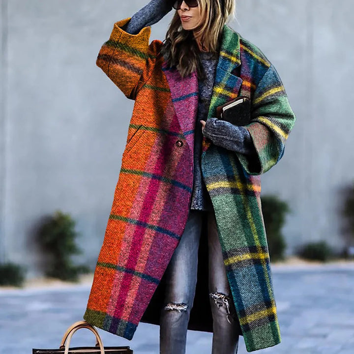 Manteau oversize femme élégant, coupe ample pour confort décontracté. Idéal mode automne chic.