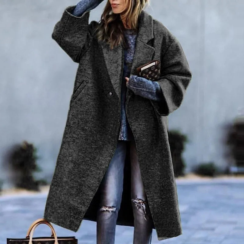 Vêtement femme: manteau oversize chic, pour look décontracté élégant au printemps/automne.